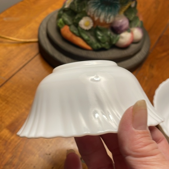 MILK GLASS SERVING SET of 6 - Picture 4 of 6